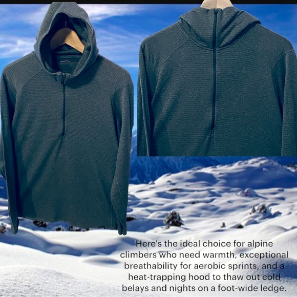 PATAGONIA CAPILENE THERMAL WEIGHT 1/2 ZIP PULLOVER FORGE GRAY HOODY. - Picture 12 of 12